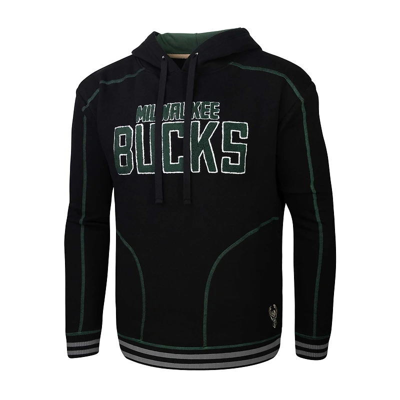 Sweat à capuche noir Milwaukee Bucks Baseline Stadium Essentials pour hommes