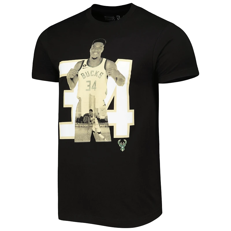 T-shirt pour homme Stadium Essentials Giannis Antetokounmpo noir Milwaukee Bucks Player Metro