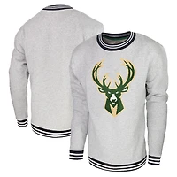 Sweat-shirt Stadium Essentials gris chiné Milwaukee Bucks Club Level pour hommes