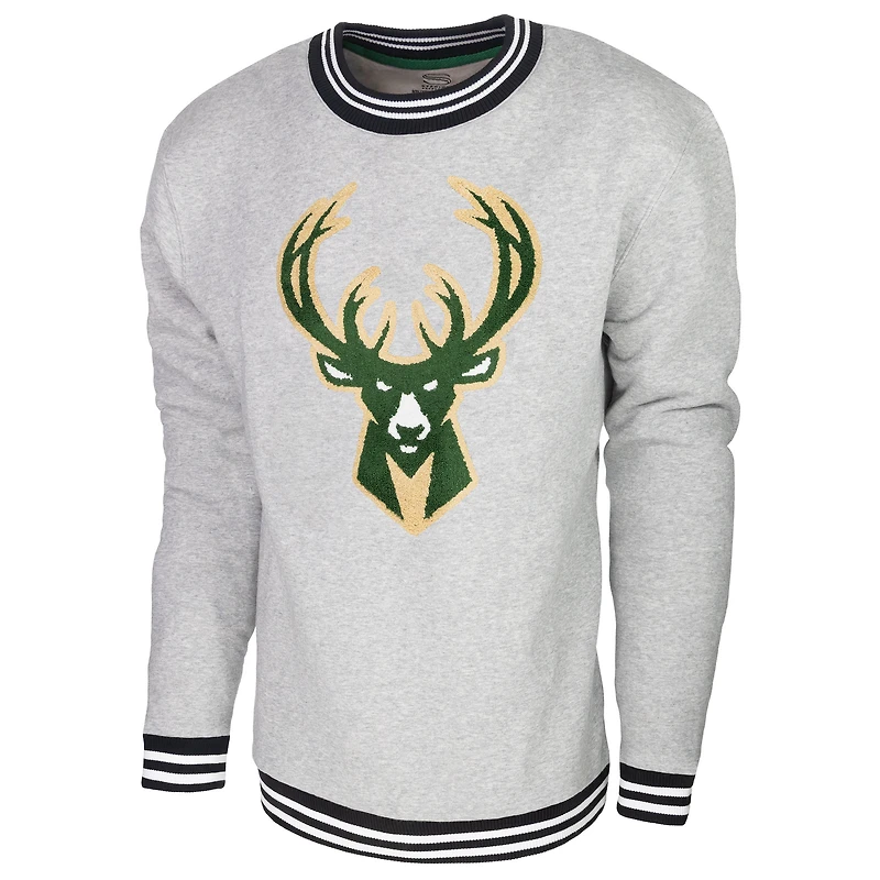 Sweat-shirt Stadium Essentials gris chiné Milwaukee Bucks Club Level pour hommes