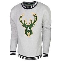 Sweat-shirt Stadium Essentials gris chiné Milwaukee Bucks Club Level pour hommes