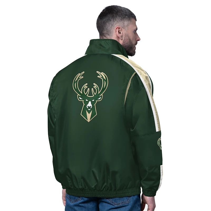 Veste légère Starter Milwaukee Bucks Freestyle entièrement zippée vert foncé pour homme