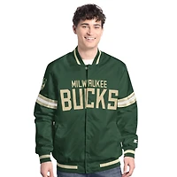 Veste universitaire à boutons-pression Milwaukee Bucks Scout pour homme, vert chasseur/crème