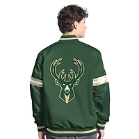 Veste universitaire à boutons-pression Milwaukee Bucks Scout pour homme, vert chasseur/crème
