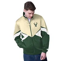 Men's Starter Hunter Green Milwaukee Bucks Rush Applique Full-Zip Track Jacket