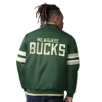 Veste universitaire à boutons-pression Starter Hunter Green Milwaukee Bucks Scout I pour homme
