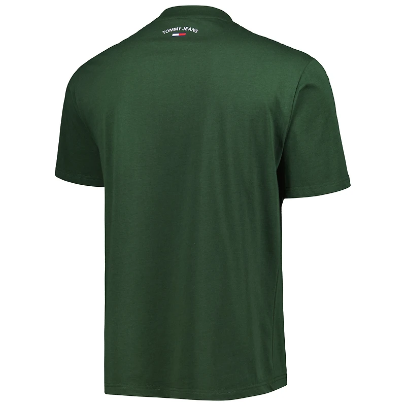 T-shirt Tommy Jeans Milwaukee Bucks Mel Varsity vert chasseur pour homme