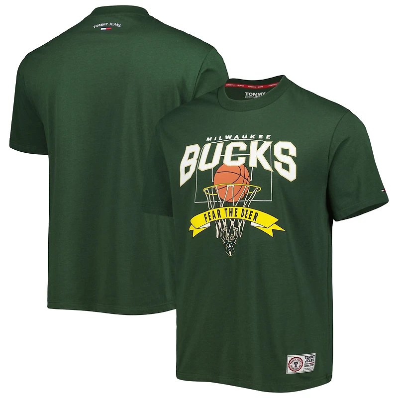 Men's Tommy Jeans Hunter Green Milwaukee Bucks Tim Backboard T-Shirt