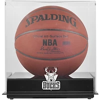 Milwaukee Bucks (2006-2014) Blackbase Team Logo Basketball Display Case with Mirrored Back