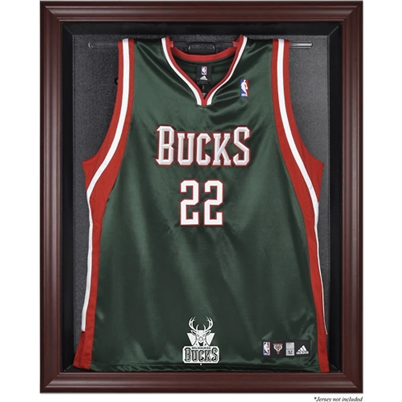 Milwaukee Bucks (2006-2014) Mahogany Framed Team Logo Jersey Display Case