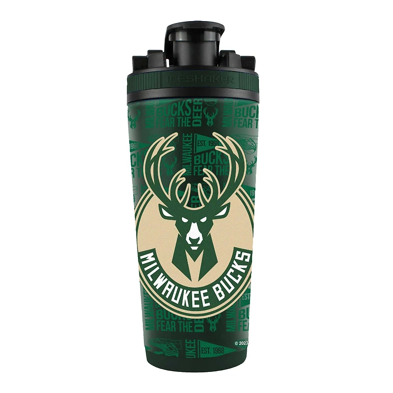 Bouteille shaker en acier inoxydable Milwaukee Bucks 26 oz 4D