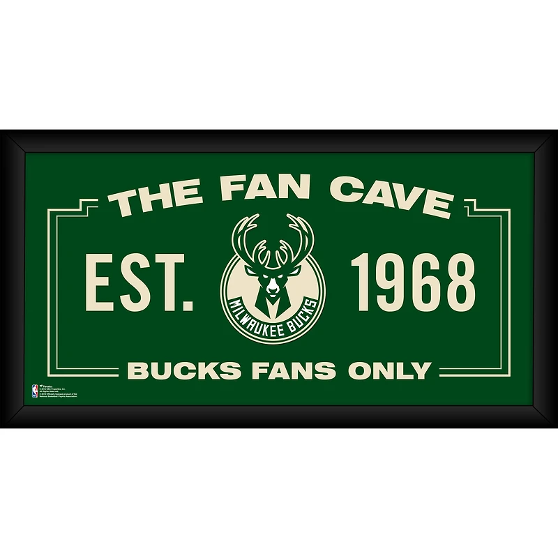 Milwaukee Bucks Framed 10" x 20" Fan Cave Collage