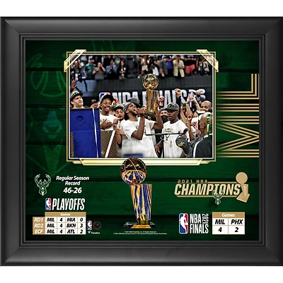 Milwaukee Bucks Framed 15" x 17" 2021 NBA Finals Champions Collage
