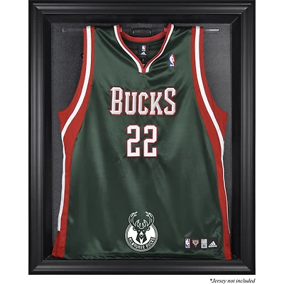Milwaukee Bucks Vitrine en jersey avec logo de l'équipe noire encadrée