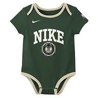 Ensemble de deux bodies Nike Hunter Green/Black Milwaukee Bucks Just Do It pour nouveau-né
