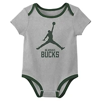 Newborn & Infant Jordan Brand Milwaukee Bucks Statement Edition Three-Pack Bodysuit Set