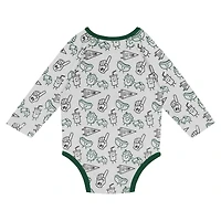 Ensemble 3 pièces pour nouveau-né et nourrisson Milwaukee Bucks Little Champ, body à manches longues, pantalon bonnet revers