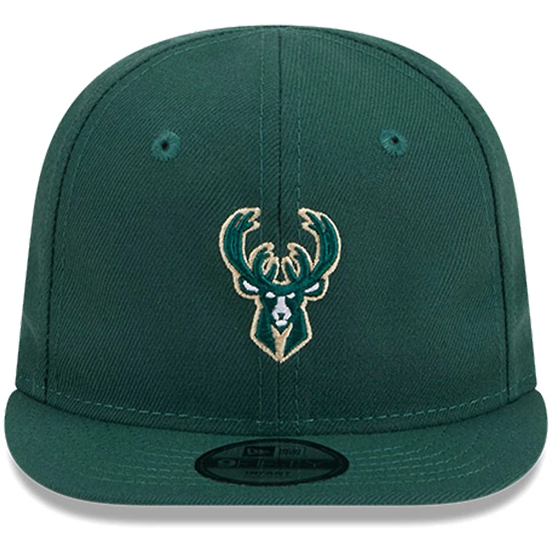 Casquette ajustable My First 9FIFTY de New Era pour nouveau-né et nourrisson, vert chasseur, Milwaukee Bucks