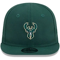 Casquette ajustable My First 9FIFTY de New Era pour nouveau-né et nourrisson, vert chasseur, Milwaukee Bucks