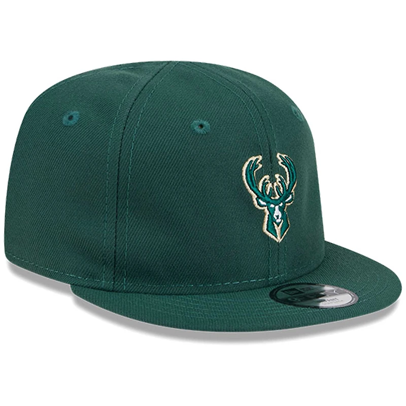 Casquette ajustable My First 9FIFTY de New Era pour nouveau-né et nourrisson, vert chasseur, Milwaukee Bucks