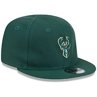 Casquette ajustable My First 9FIFTY de New Era pour nouveau-né et nourrisson, vert chasseur, Milwaukee Bucks