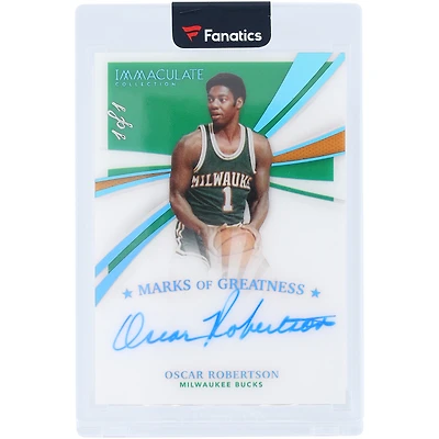 Oscar Robertson Milwaukee Bucks Autographed 2020-21 Panini Immaculate Collection Marks of Greatness #MG-OSC #1/1 Card