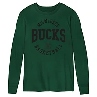 T-shirt à manches longues Hunter Green Milwaukee Bucks Around the Block pour enfants d'âge préscolaire