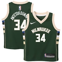 Maillot Nike Giannis Antetokounmpo Hunter Green Milwaukee Bucks Swingman pour enfants d'âge préscolaire - Édition Icon