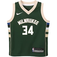 Maillot Nike Giannis Antetokounmpo Hunter Green Milwaukee Bucks Swingman pour enfants d'âge préscolaire - Édition Icon