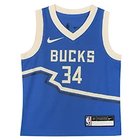Maillot de joueur Nike Giannis Antetokounmpo Royal Milwaukee Bucks 2024/25 Swingman pour enfant - Édition City