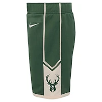 Preschool Nike Hunter Green Milwaukee Bucks Icon Replica Shorts