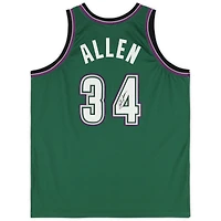 Maillot authentique Mitchell & Ness autographié par Ray Allen Milwaukee Bucks 1996-1997