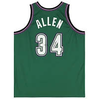 Maillot authentique Mitchell & Ness autographié par Ray Allen Milwaukee Bucks 1996-1997
