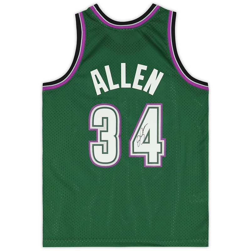 Ray Allen Milwaukee Bucks Autographed Green Mitchell & Ness 1996-1997 Swingman Jersey