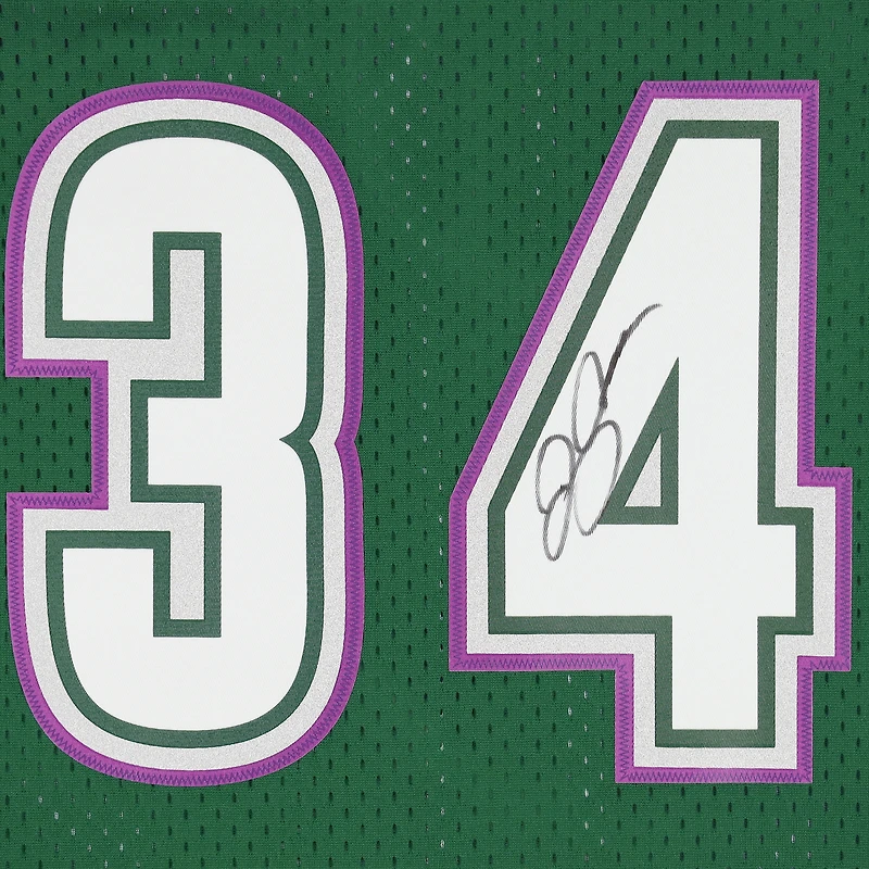 Maillot Swingman Mitchell & Ness autographié par Ray Allen Milwaukee Bucks 1996-1997
