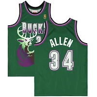 Ray Allen Milwaukee Bucks Autographed Green Mitchell & Ness 1996-1997 Swingman Jersey