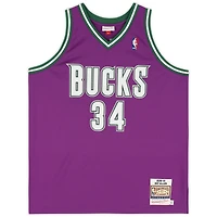 Ray Allen Milwaukee Bucks Autographed Purple Mitchell & Ness 2000-2001 Authentic Jersey