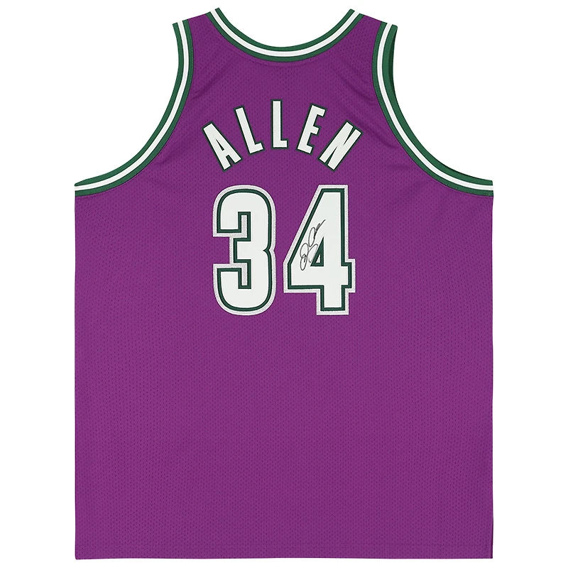 Ray Allen Milwaukee Bucks Autographed Purple Mitchell & Ness 2000-2001 Authentic Jersey