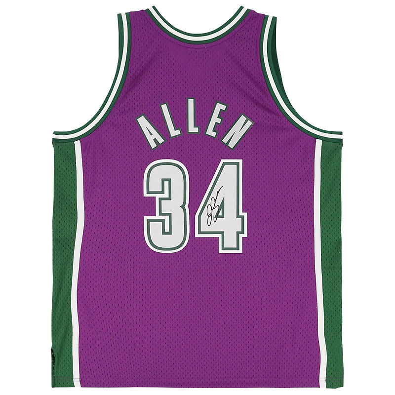 Ray Allen Milwaukee Bucks Autographed Purple Mitchell & Ness 2001-2002 Swingman Jersey