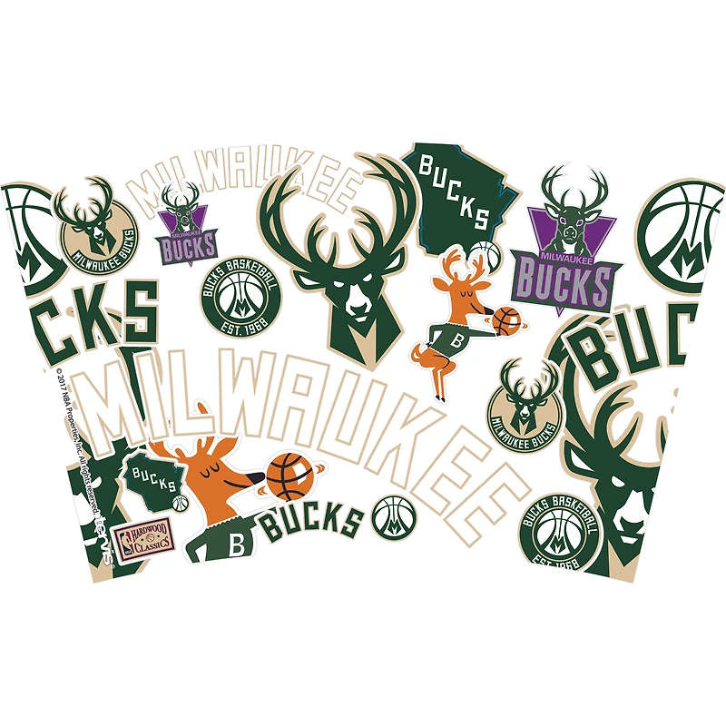 V110871 Bucks 16oz Classique NBA 4 PACK CUPPLA4PK