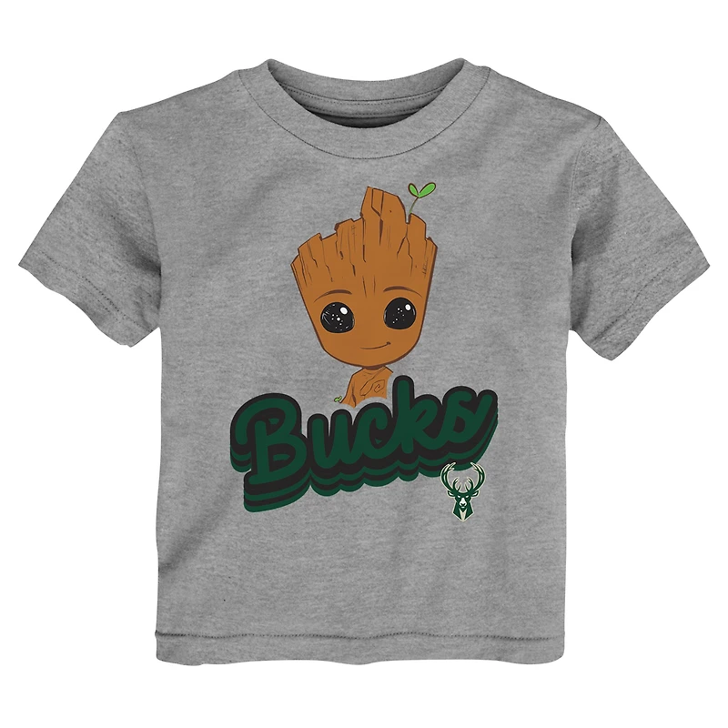 Ensemble t-shirt deux pièces pour tout-petits Heather Gray Milwaukee Bucks Les Gardiens de la Galaxie