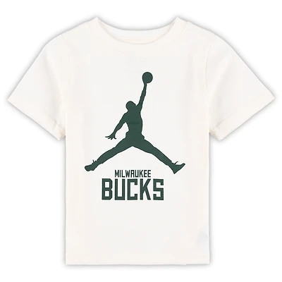 T-shirt Jumpman essentiel Jordan Brand Milwaukee Bucks crème pour tout-petit