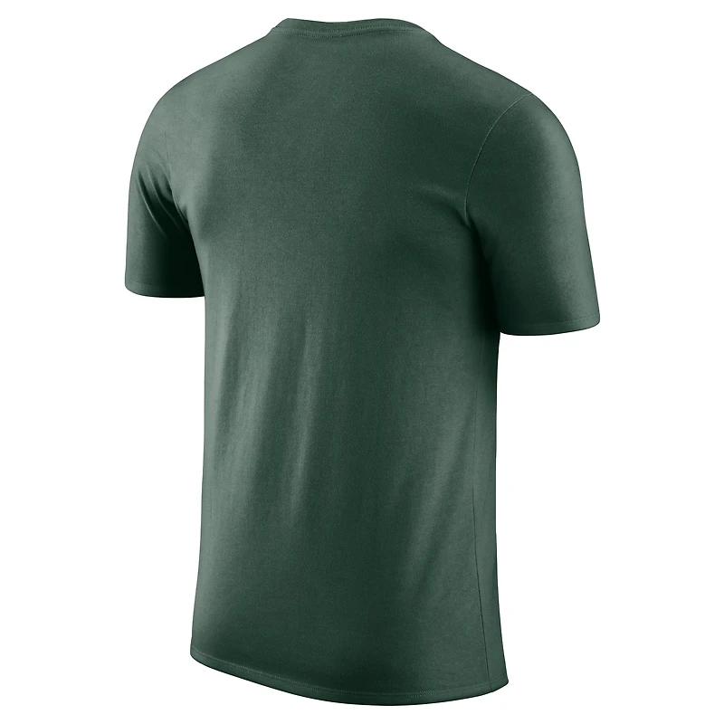 T-shirt unisexe Jordan Brand Hunter Green Milwaukee Bucks Essential Cities