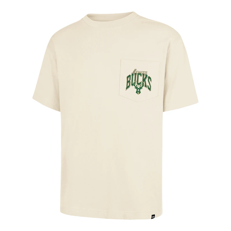 Unisex '47 Cream Milwaukee Bucks Crossover Collection Foundation Pocket T-Shirt