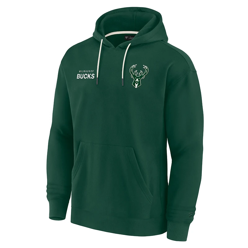 Sweat à capuche unisexe Fanatics Hunter Green Milwaukee Bucks Elements en polaire super doux