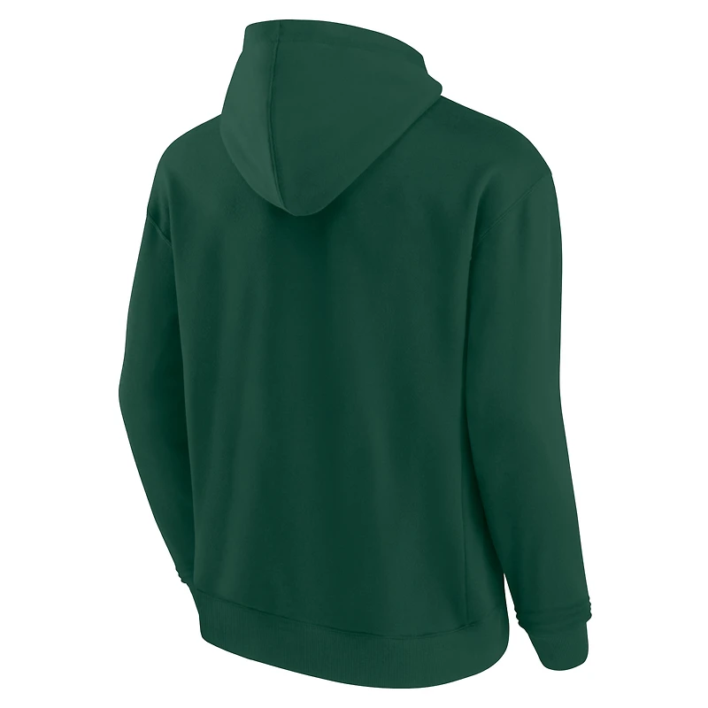 Sweat à capuche unisexe Fanatics Hunter Green Milwaukee Bucks Elements en polaire super doux