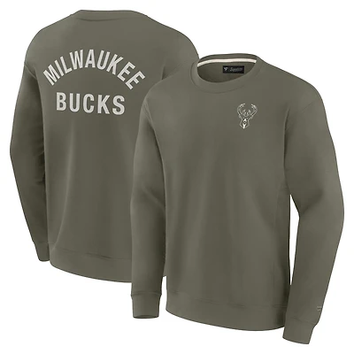 Sweat-shirt unisexe Fanatics Olive Milwaukee Bucks Elements en polaire ultra douce
