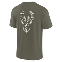 T-shirt unisexe Fanatics Olive Milwaukee Bucks Elements super doux à manches courtes