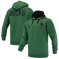 Sweat à capuche unisexe FISLL Hunter Green Milwaukee Bucks Logoman Shadow Collection