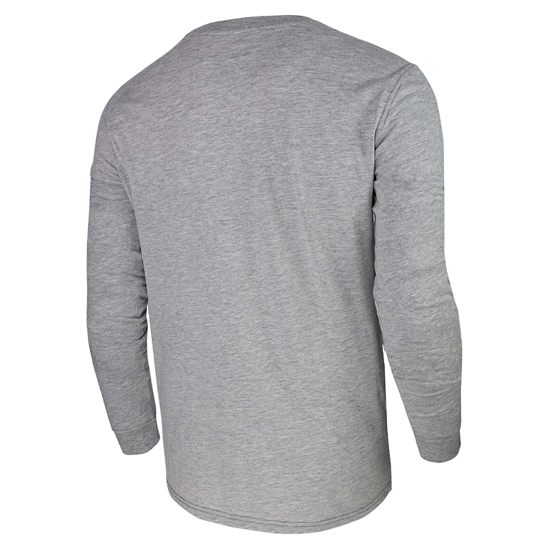 T-shirt unisexe à manches longues Milwaukee Bucks Loge gris chiné